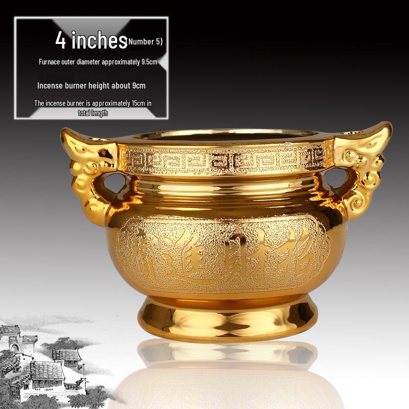 Ceramic Indoor Incense Burner for Buddhist Offerings - Small Holder for Living Room or Buddhist Hall.