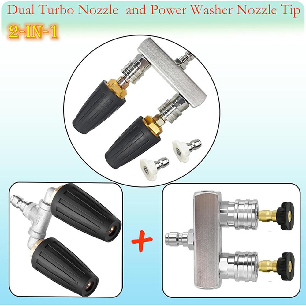 Dual Turbo Nozzle and Power Washer Nozzle Tips 2in1 Pressure Washer Accessories, 4000 PSI, 14