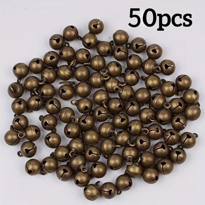 50Pcs Mini Clochettes Bronze Vintage, Taille 6mm, Petites Clochettes Ovales Vintage, Convient Pour Loisirs Créatifs, Décorations de Noël et d'Halloween, Fabriquées en Fer