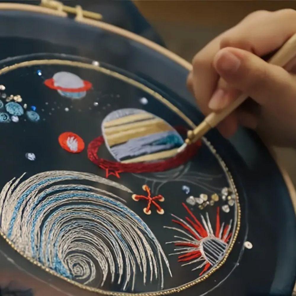 Multi Size Crochet Needles Wooden Handle Cross Stitch Needles Embroidery Needles  Beaded Embroidery