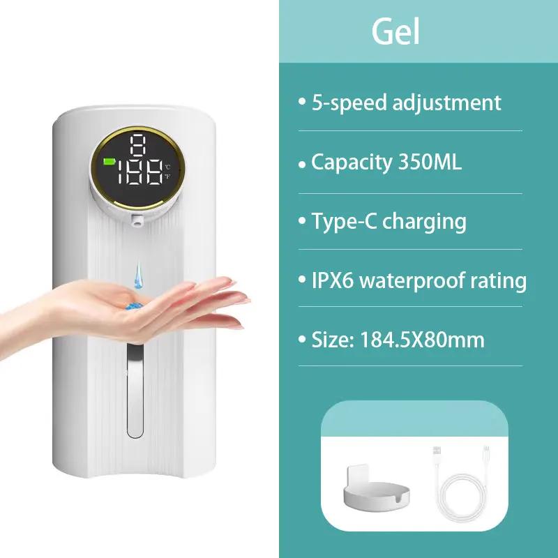 350ML Automatic Induction Hand Sanitizer Wall Mounted Foam Gel Soap Dispenser USB Charging Distributor Foam Shampoo Shower Gel