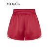 MO&Co. Women's Acetate Blend Contrast Trim Casual Shorts