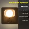 Mini USB Night Light Warm White Light for Eye Protection Bedroom Light USB-Powered LED Night Light Bedside Night Light