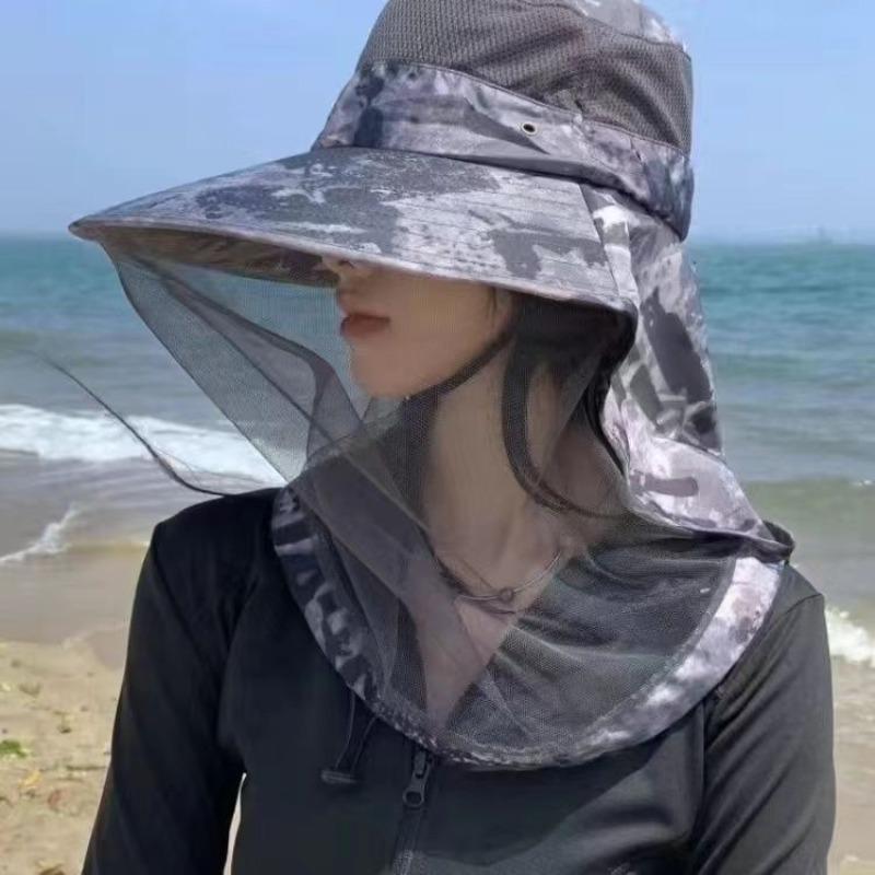 Mosquito Hat with Hidden Net Mesh Repellent Insect Bee Protection Fishing Hat Men Women Outdoor Camping Sunscreen Fishing Cap