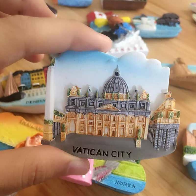 Rome City Vatican Travel Souvenirs Refrigerator Magnet Sticker Label Magnetic Tiles Hand-painted Resin Gifts Home Supplies