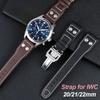 Für IWC Pilot Rindsleder Armband 22mm 21mm 20mm Echtes Leder Uhrenarmband Stahl Faltschließe Schwarzes Armband Zubehör