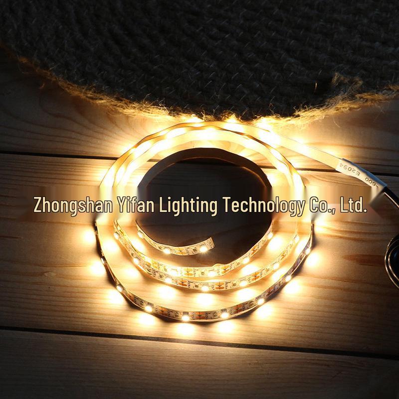 5V USB LED Strip Light - 2835 SMD, 60 LEDs/M, Single Color, Self-Adhesive with Button Switch Control