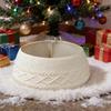 Classical Design Knitted Tree Skirt With Secure Clamping System Christmas Tree Skirt with Clips For Seasonal Celebration