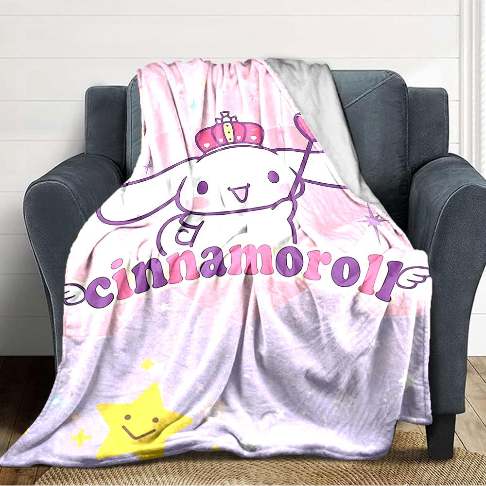 1pc Sanrio Cinnamoroll1 Blanket, Gift, for Men and Women, Soft Blanket, Good for Sofa Bed Couch Travel, Lightweight Flannel Blanket