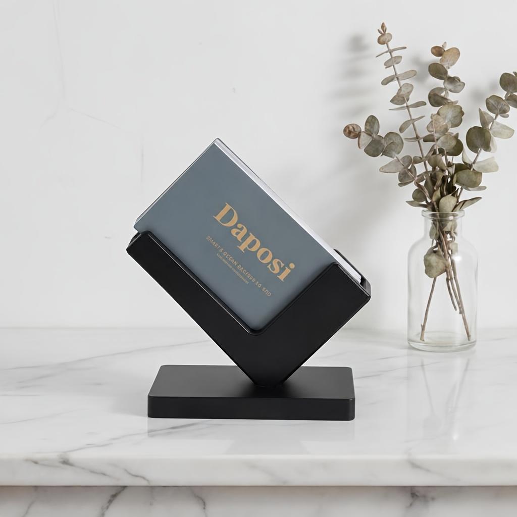1pc Industrial Style Business Card Holder, Desktop Card Display Stand with Simple Design for Office and Workbench Organization