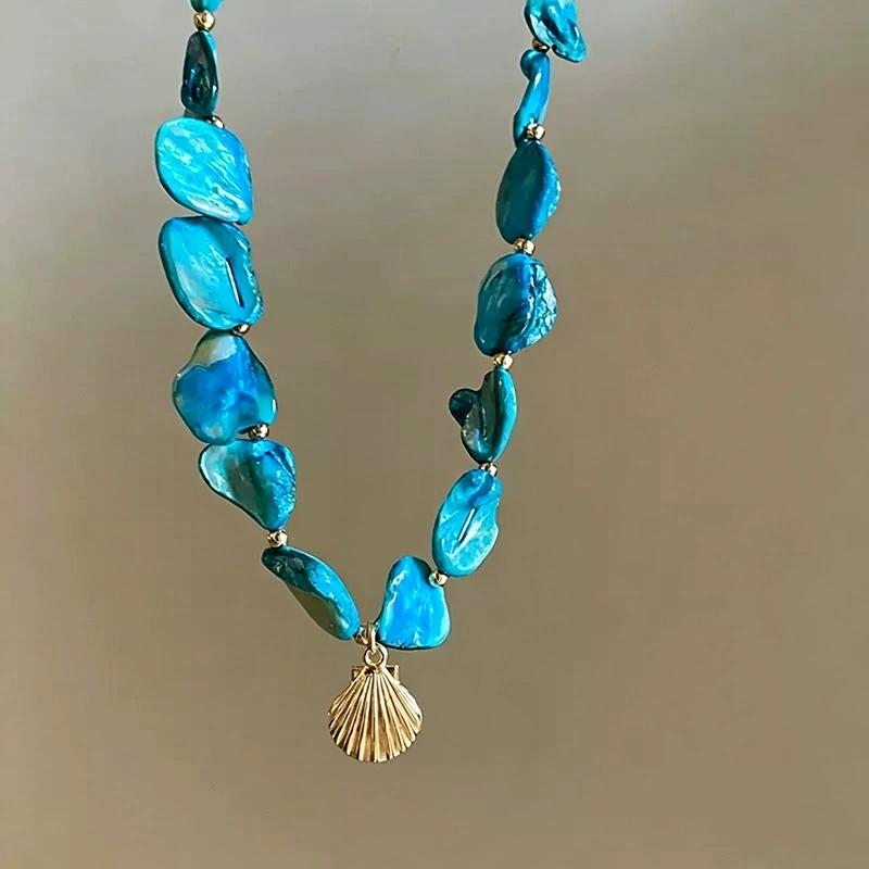 Boho Seaside Vacation Style Beach Shell Bead Choker Necklace For Women Summer Charm Girls Party Jewelry Accessories