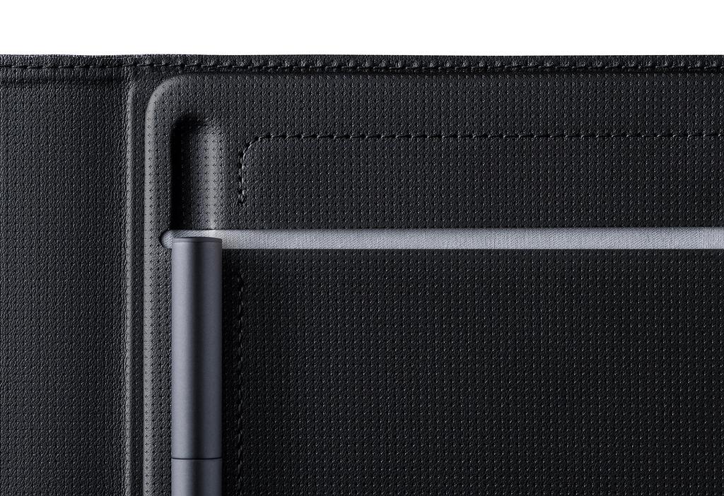 Wacom Bamboo Folio L Kompatibel med A4-størrelse Smartpad Mørkegrå Skriv notater og skisser på papir med en kulepenn og digitaliser dem Kompatibel