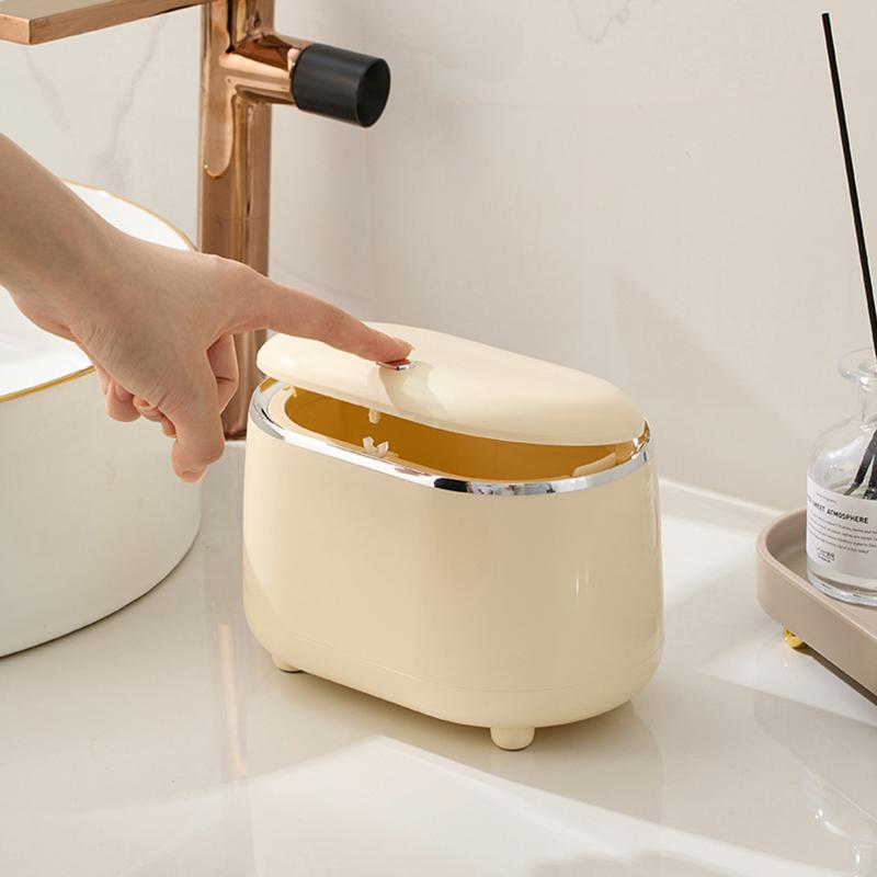 Mini Trash Can With Lid Small Trash Can Desk Trash Can Countertop Tiny Desktop Waste Garbage Bin Commercial Office Wastebasket