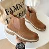 Fashion Stylish Autumn/Winter Men British Style Thick Soled Chelsea Boots Classic Casual Mens Side Zipper and Comfortable High Top Boots