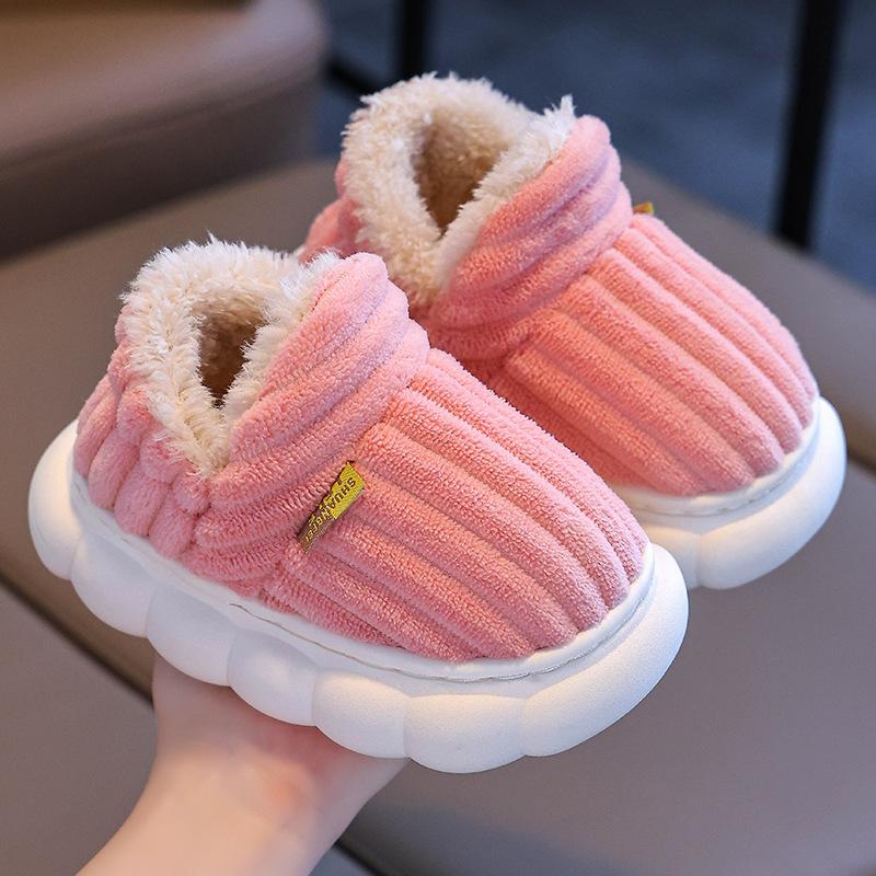 Детские теплые домашние тапочки из бархата и хлопка на осень и зиму 34/35 inner length — фото 12