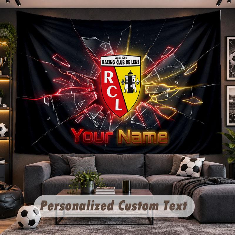 Wall Hanging Tapestry Custom Nameracing club de lens Pattern Personalized Printed Fabric Wall Decor