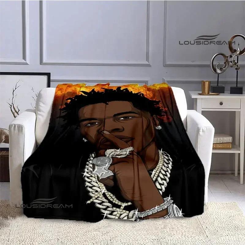 Hip -hop Singer Lil Baby Printing Blanket Picnic Blanket Warm Flannel Blankets Bed Linings Blankets for Beds Birthday Gift