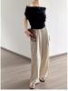 Damen Sommer Asymmetrisches Off-Shoulder Wasserfallkragen Modals Baumwoll T-Shirt
