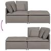 Modular Sofa with Footstool Cushions Fabric Taupe