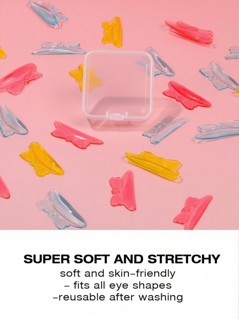 5 Pairs Cute Ribbon Shaped Eyelash Lift Rods for Eyelash Curl and Lifting, Reusable Silicone Eyelash Rods for Eyelash Permanent