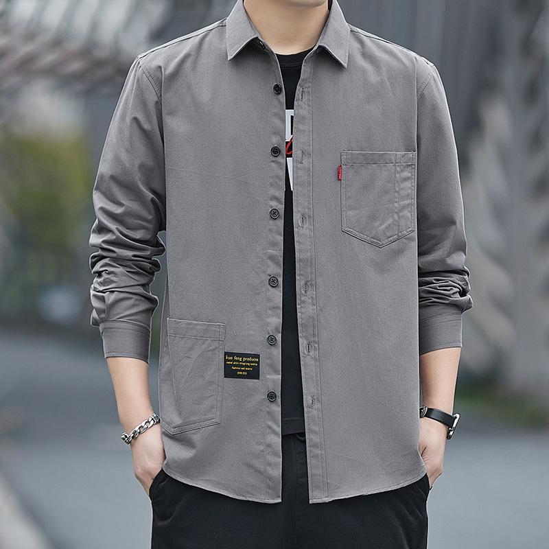 2024 Spring Men's Lapel Long Sleeve Single-Breasted Casual Korean Style Breathable Jacket