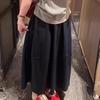 Women's 2026 High Waist A-Line Skirt: French Bud, Slimming, Mid-Length, Loose Drawstring
