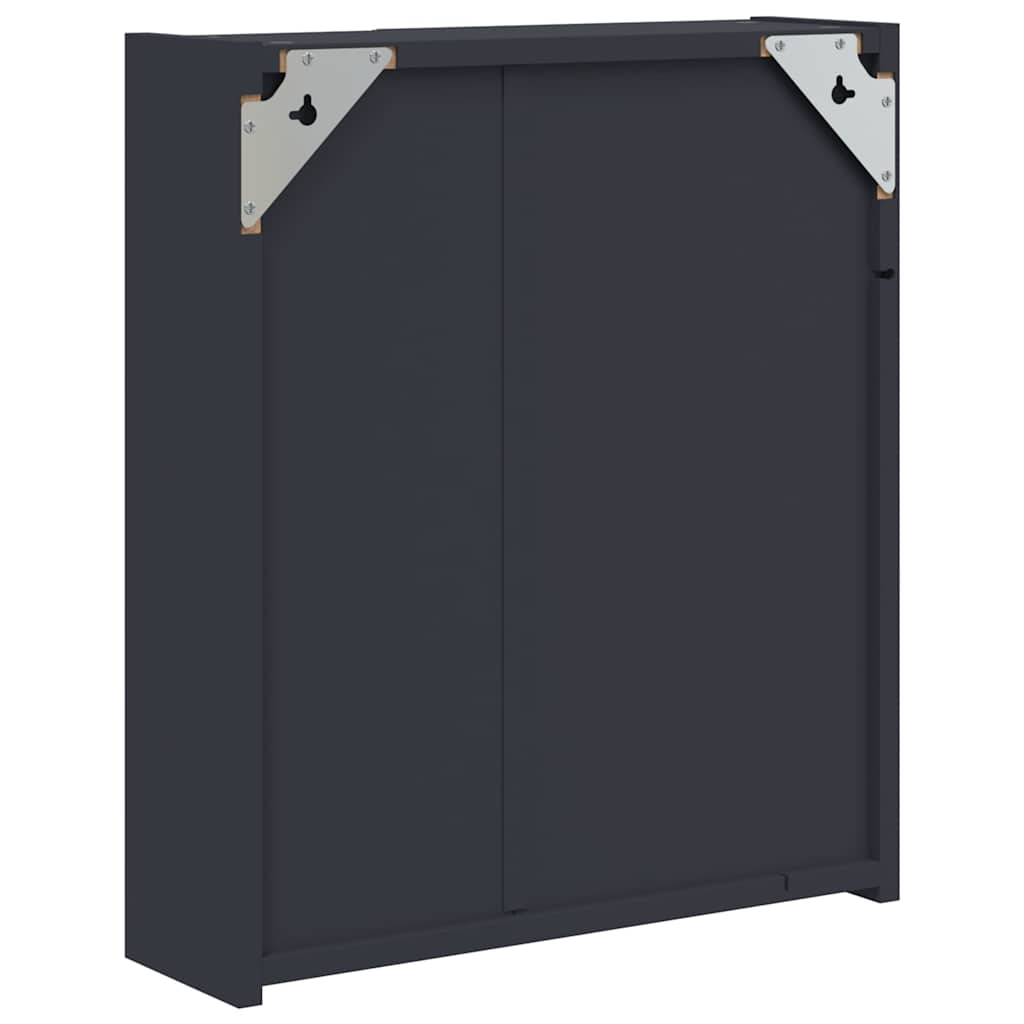 LED Lighted Mirror Cabinet Gray 45 x 13 x 52 cm