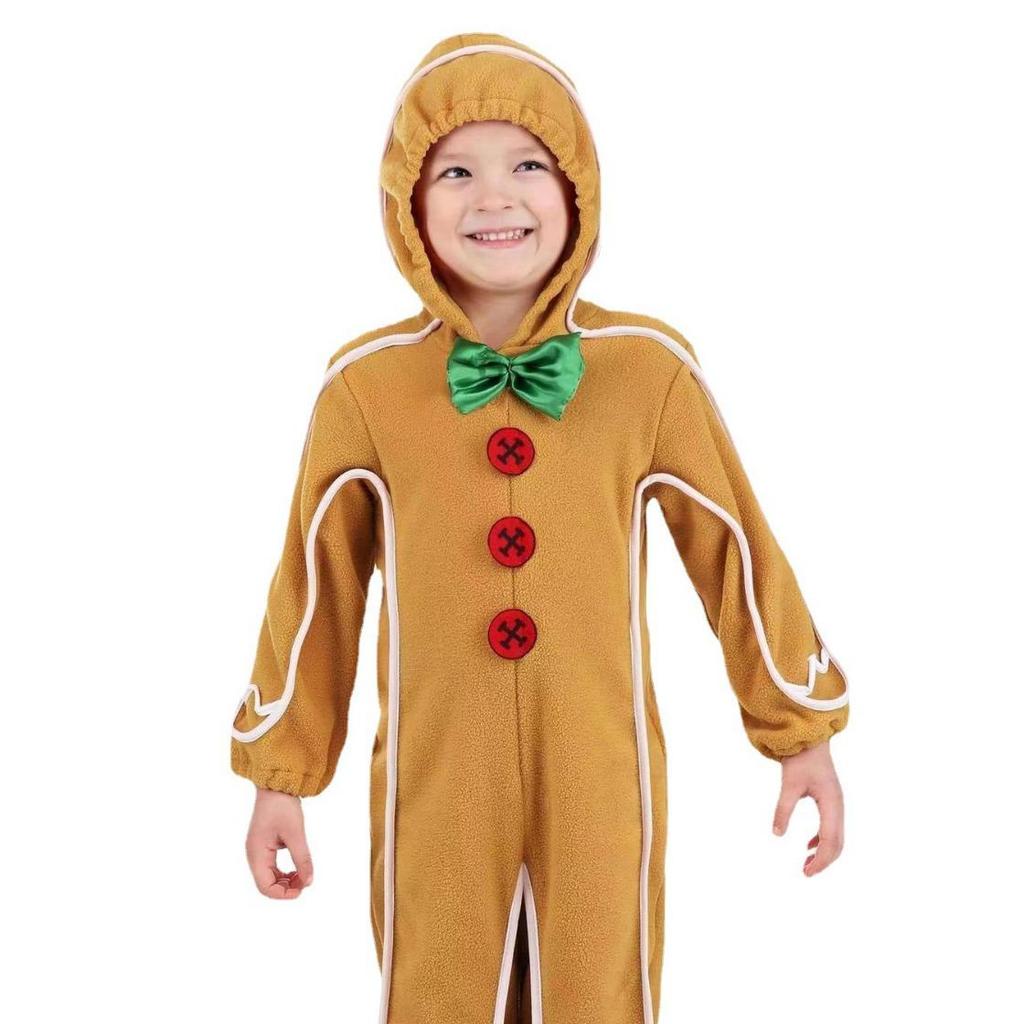 Christmas Gingerbread Man & Halloween Skeleton Knight Children's Jumpsuit Costume