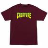 Creature LOGO Skateboard T Shirt BURGUNDY