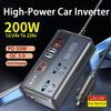 Universal Car Inverter DC 12V/24V To 220V QC 3.0 USB/Type C Charger Power Adapter 200W High Power Digital Display Car Converter