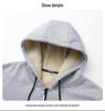 Men's European Lamb Wool Hooded Sweatshirt - Autumn/Winter Velvet-Thickened Baseball Jacket