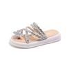 New Summer Children's Slippers Luxury Rhinestone Strap Girls Princess Causal Beach Slippers Fashion Butterfly Kids Flip Flops