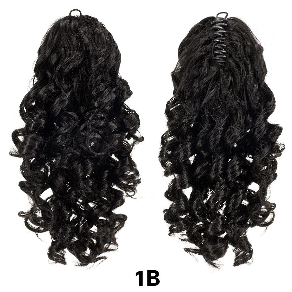 LISI HAIR Synthetic Claw Ponytail Extension Water Wave Big Wavy Curly Clip In Hair Extensions Soft Hairpiece For Women