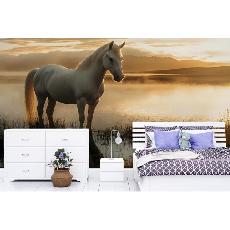 Sunrise over the white horse tapestry 75x100 чёрный