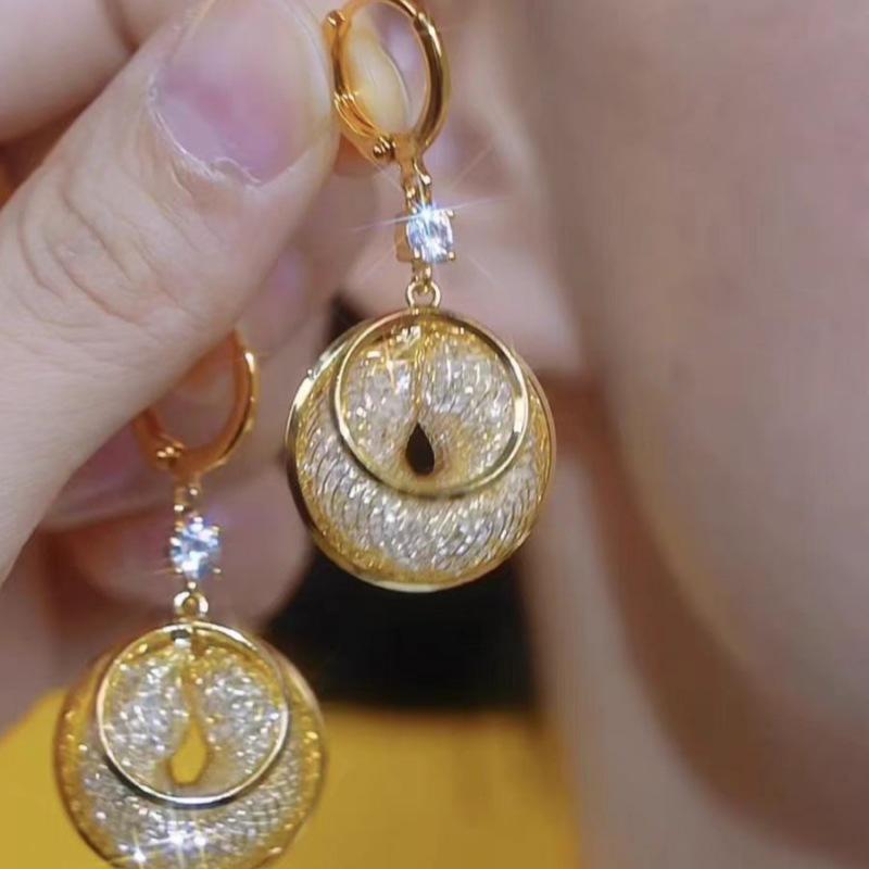 Elegant Gold Thread Crystal Drop Earrings - Versatile, Trendy, and Stylish