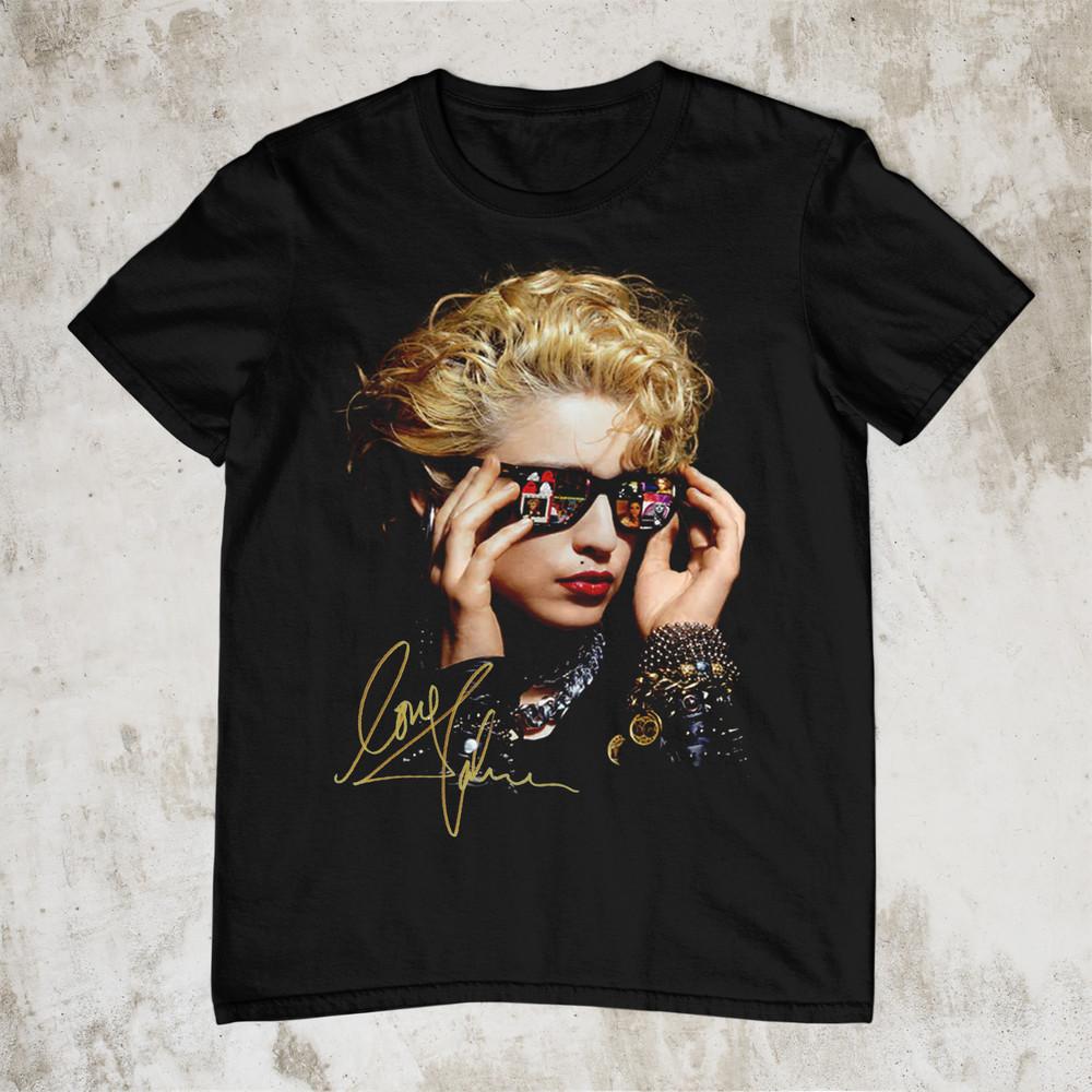 Nuova T-Shirt Firma Madonna Per Fan Tutte le Taglie Regalo S-5XL Unisex