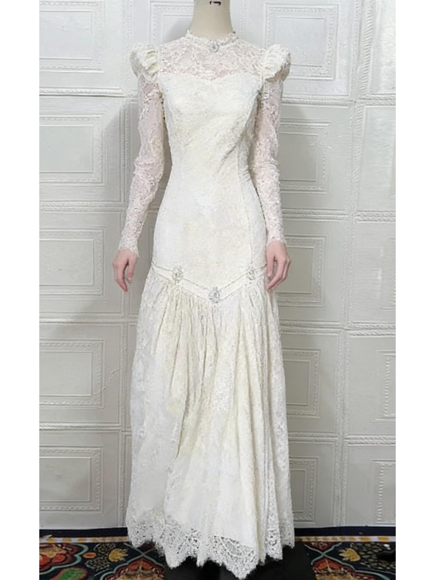 2026 Spring/Summer Elegant Pleated Print Dress - Stylish Cross-Border European Design XX-Large белый