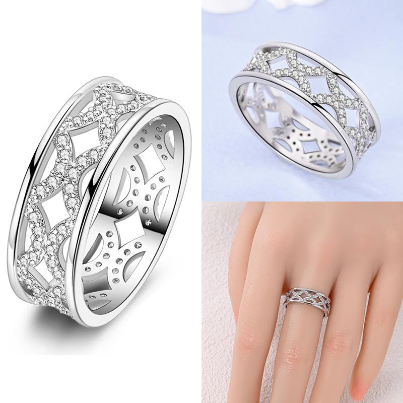 925 Silver Heart Shaped Infinite Minimalist Rings Hollow Celtic Knot Rings For Women Elegant Engagement Wedding Jewelry