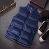 Men Waistcoat Stand Collar Sleeveless Vest Coat with Pockets Zipper Closure Warm Comfortable Down Waistcoat