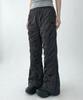 Damiswi Wrinkle Shirred Flare Nylon Pants_Black