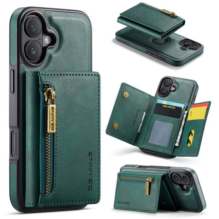 DG.MING M5 Series Zip RFID Multi Card Detachable Leather Phone Case