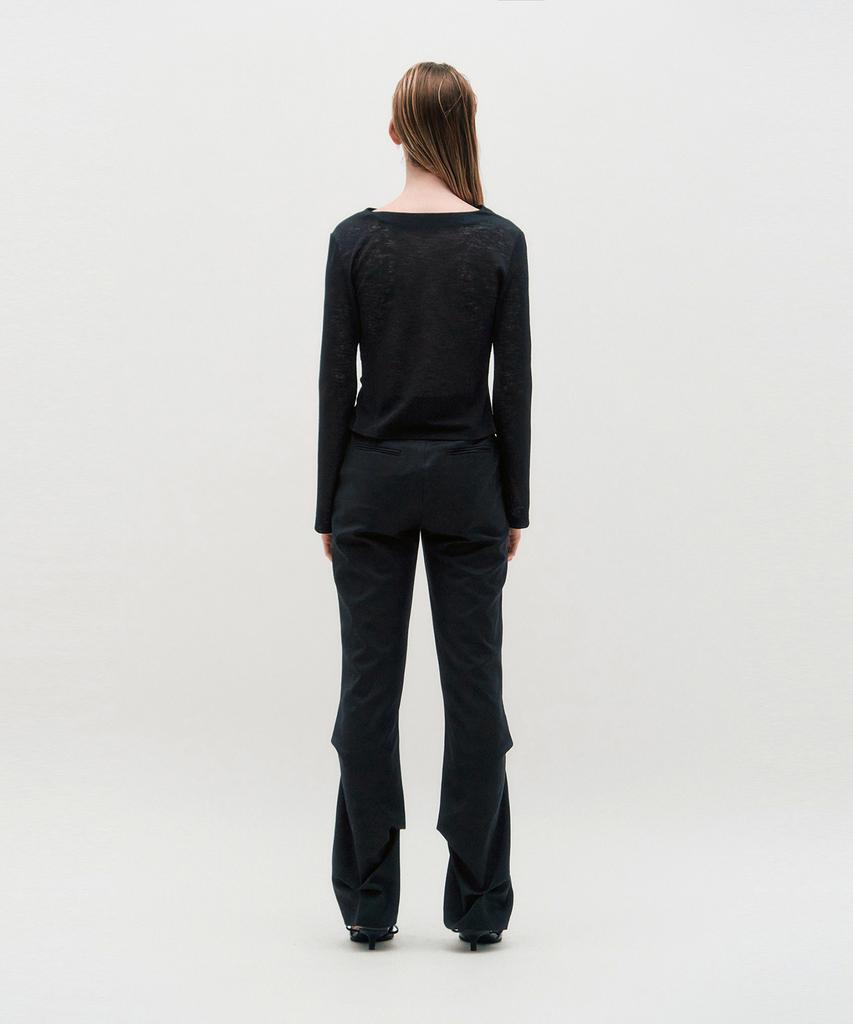 Kimjisu Dozi - Draped Jersey Top _ Black