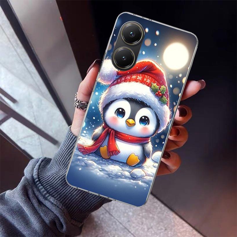Christmas Penguin Phone Case For Xiaomi Poco X7 X6 X5 Pro F7 Ultra Redmi 15C 15 13 13C 12 12C 10 10A 10C 9 9A 9C 9T Shell Poco X