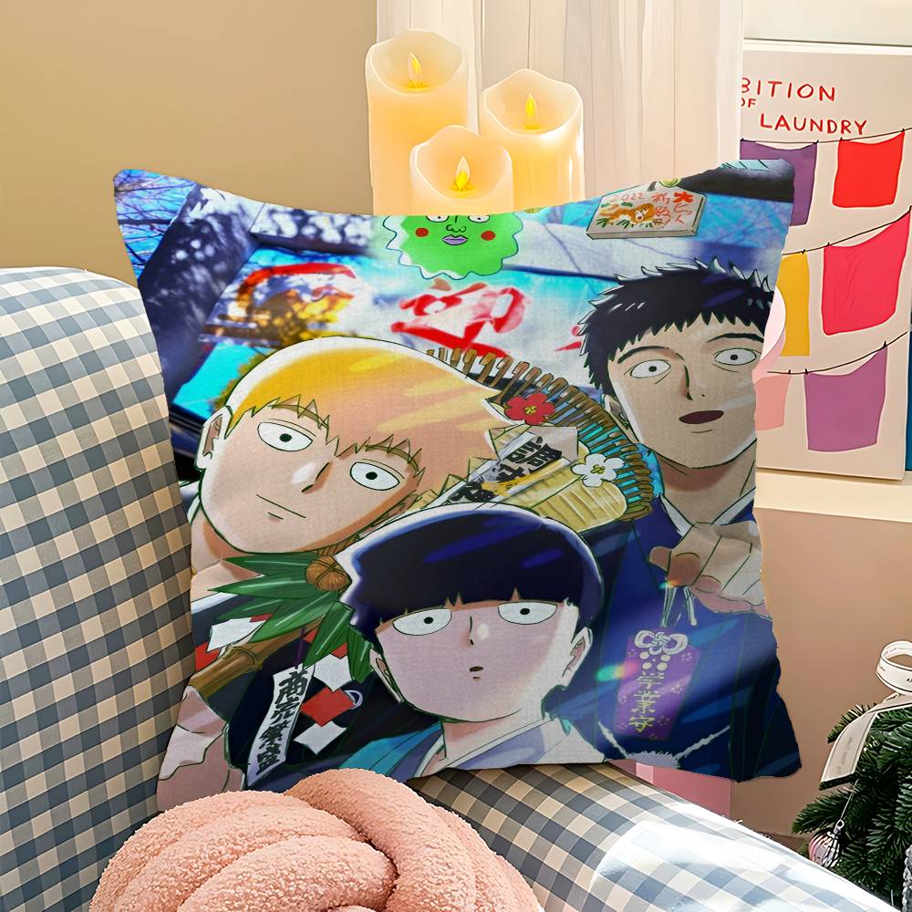 Japan Anime Mob Psycho 100 Personalisierte Bildtext Heimdekorationskissen Haushaltsgeschenke 45x45cm