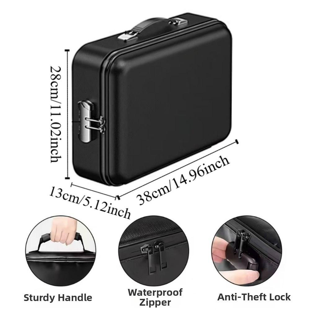 Hard-Shell Design Fireproof File Box Water Resistant Portable Safe Case  Certificate Storage