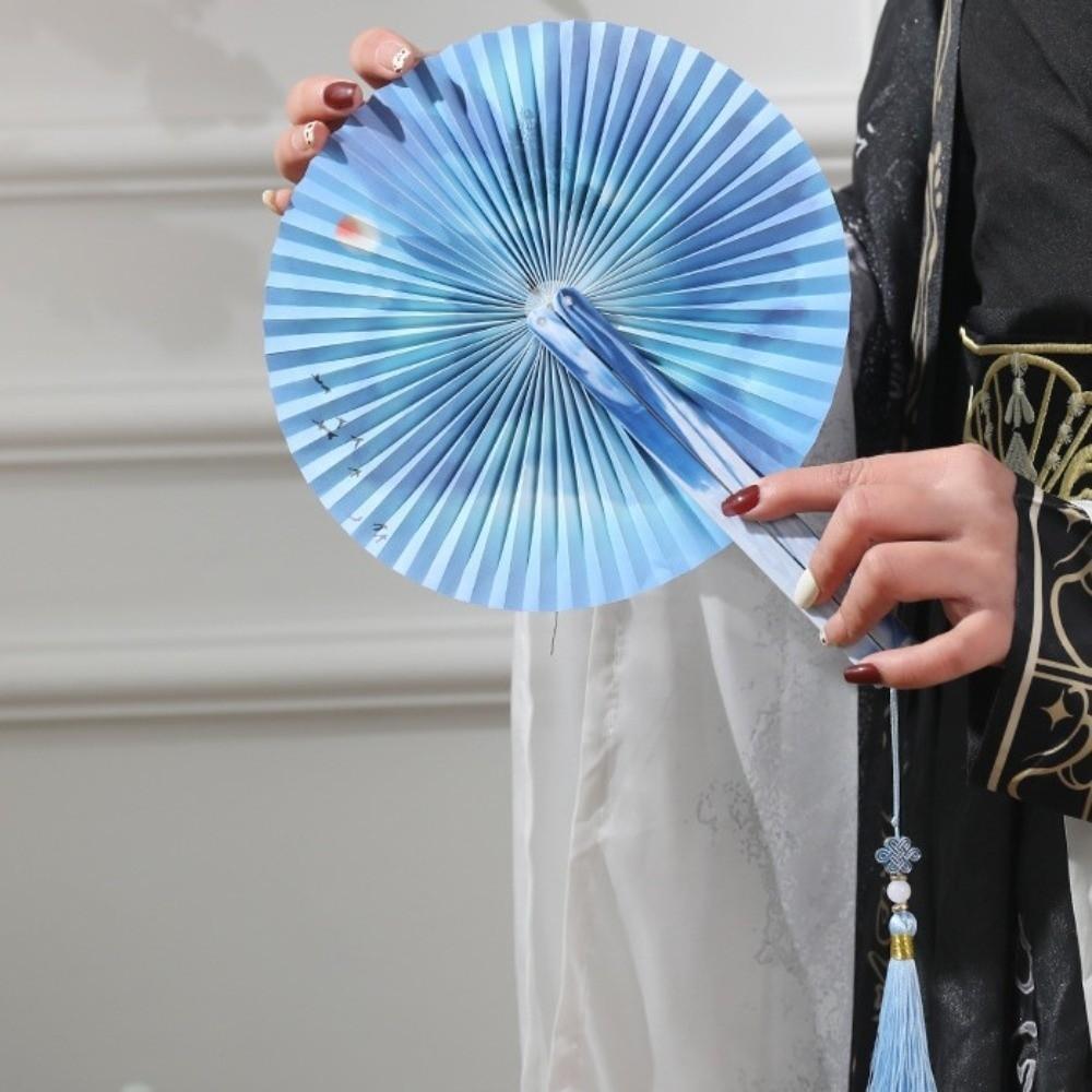 Shell-Shaped Chinese-Style Shell Fan Magnetic Plastic Handle Dance Fan  Women's Use