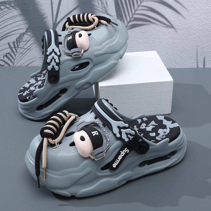 Couple Summer Thick-soled Hole Shoes Non-slip Bag Head Slipper Breathable Cartoon Mens Womens Beach Outdoor Sports Beach Sandals