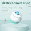 Rechargeable long handled silicone electric rotating shower brush,with 5 brush heads,used for deep cleaning,massage relaxation