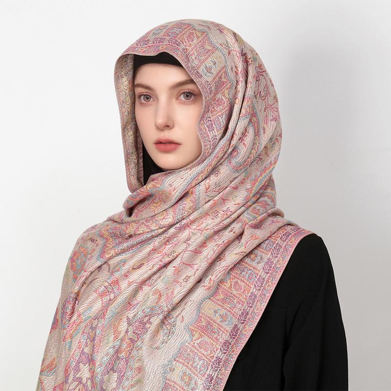 New Winter Women Cotton Jacquard Scarf Big Shawl Fashion Elegant Lady Long Printing Decorate Scarves Sun Protection Bandana