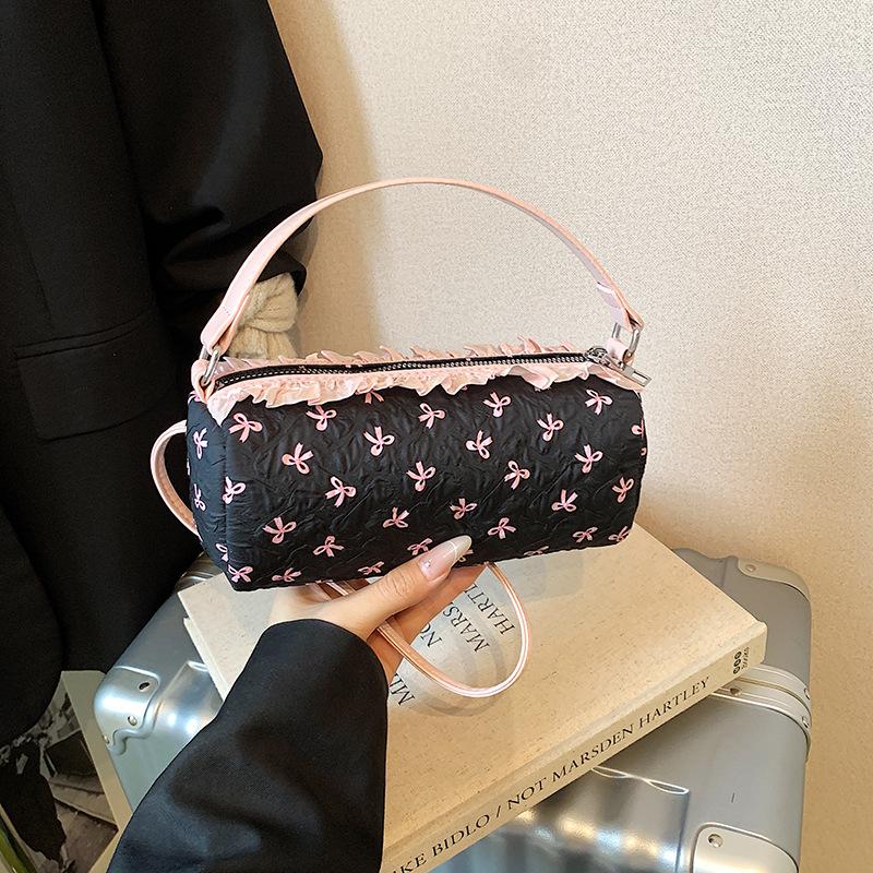 Niche Design Handbag Women's New High-end Sense Versatile Shoulder Messenger Bag Cylinder Small Bag